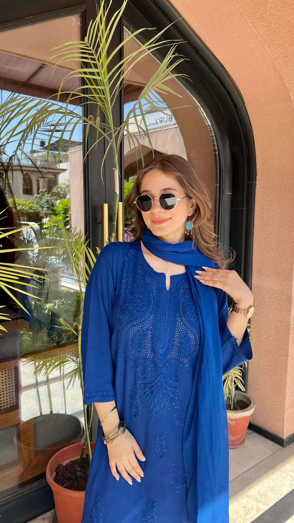 Premium Blue Hand Work Kurta Set