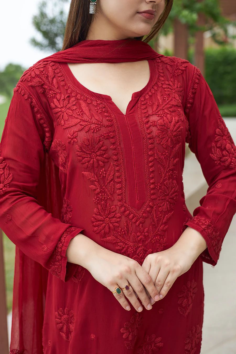 New Chikankari Exclusive Kurti_Pent Pair With Dupatta